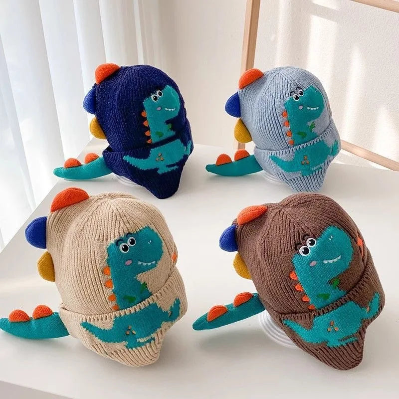 Adorable 3D dinosaur winter hat for toddlers and kids