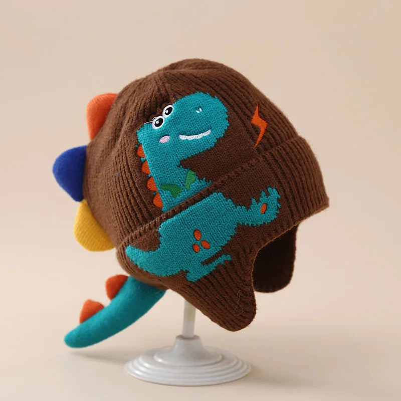 Adorable 3D dinosaur winter hat for toddlers and kids