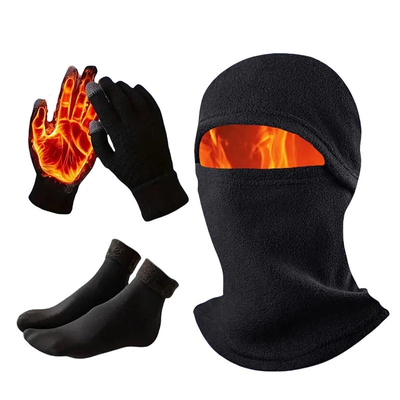 3PCS Winter Cycling Set – Hat, Scarf & Gloves