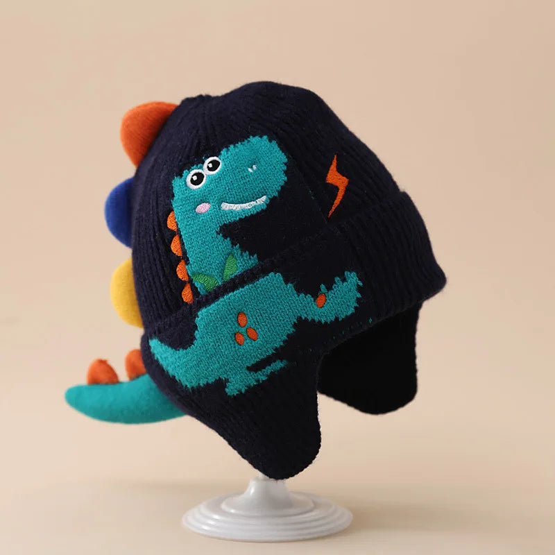 Adorable 3D dinosaur winter hat for toddlers and kids