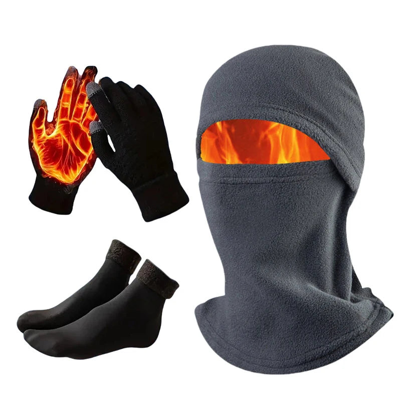 3PCS Winter Cycling Set – Hat, Scarf & Gloves