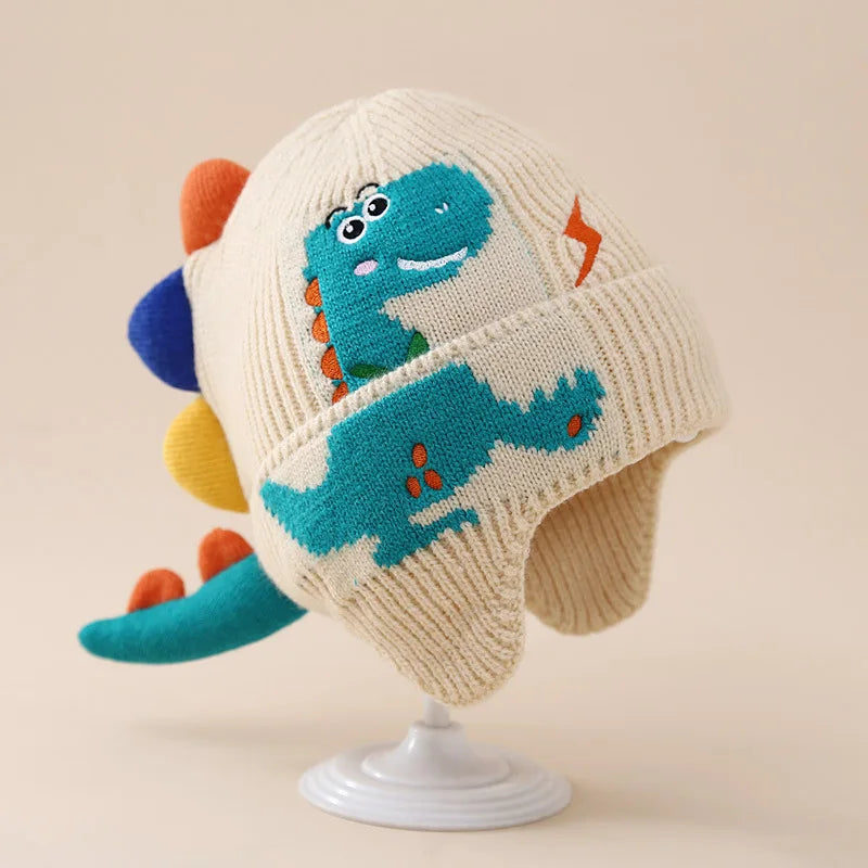 Adorable 3D dinosaur winter hat for toddlers and kids