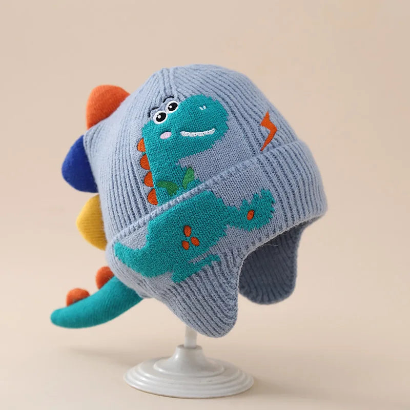 Adorable 3D dinosaur winter hat for toddlers and kids