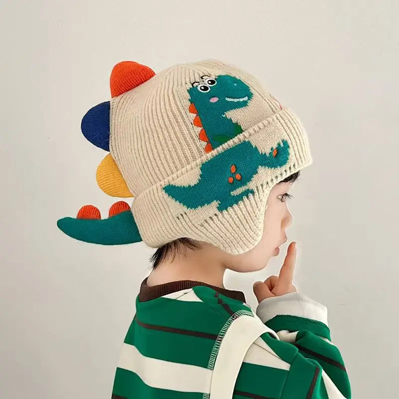 Adorable 3D dinosaur winter hat for toddlers and kids